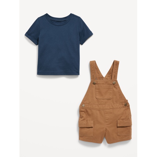 올드네이비 Short-Sleeve T-Shirt and Twill Shortall Romper Set for Baby