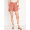 High-Waisted Linen-Blend Pull-On Shorts -- 3.5-inch inseam Hot Deal