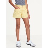 High-Waisted Pop-Color Frayed-Hem Shorts for Girls Hot Deal