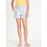 Elasticized High-Waisted Utility Jean Shorts for Girls Hot Deal