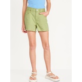 High-Waisted Pop-Color Frayed-Hem Shorts for Girls Hot Deal