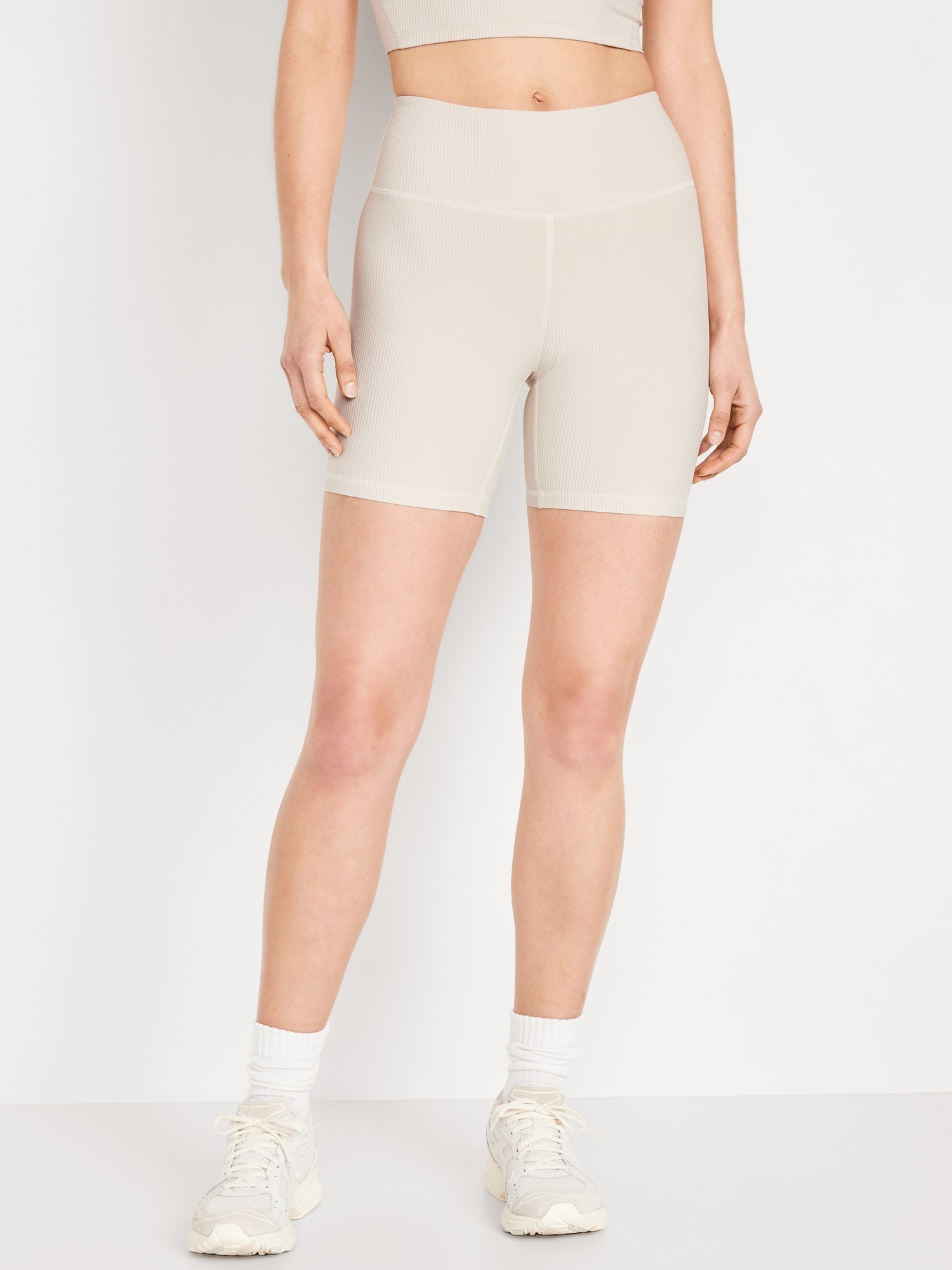 올드네이비 High-Waisted PowerSoft Ribbed Biker Shorts -- 6-inch inseam Hot Deal