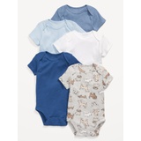 Unisex Short-Sleeve Bodysuit 5-Pack for Baby Hot Deal