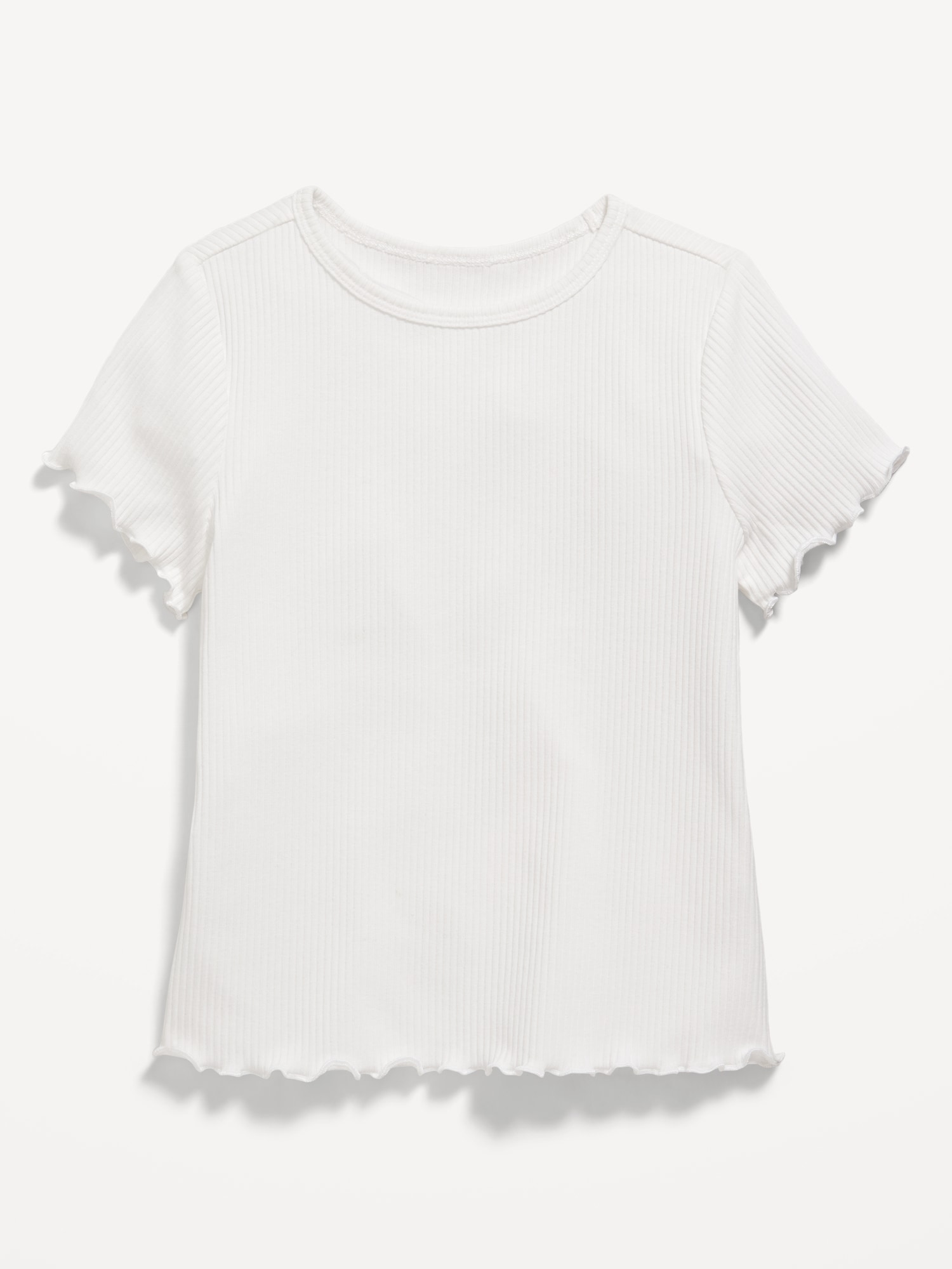 Short-Sleeve Lettuce-Edge T-Shirt for Toddler Girls Hot Deal