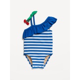 One-Shoulder Ruffle-Trim One-Piece Swimsuit for Baby Hot Deal
