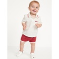 Textured-Knit Collared Pocket Shirt and Shorts Set for Baby