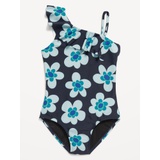 Printed Ruffled One-Piece Swimsuit for Girls
