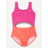 Color-Block Cutout One-Piece Swimsuit for Girls Hot Deal