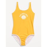 Scoop-Neck Graphic One-Piece Swimsuit for Girls Hot Deal