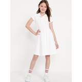 School Uniform Fit & Flare Pique Polo Dress for Girls