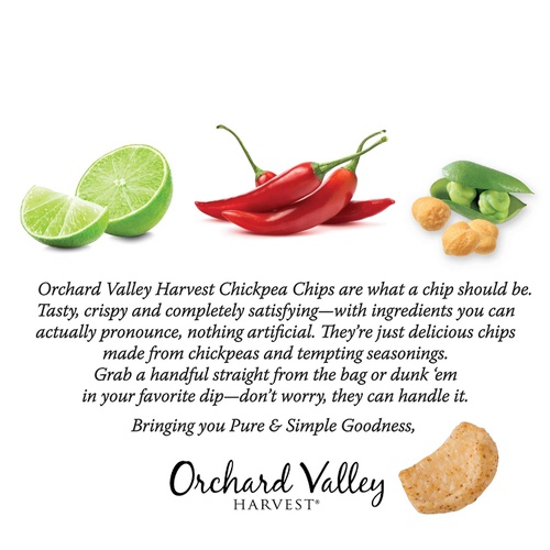  Orchard Valley Harvest, Chickpea Chips, Chili Lime, 3.75oz (Pack of 8) Non-GMO, No Artificial Ingredients