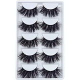 Outopen 3D Faux Mink False Eyelashes 20MM Criss-cross Wispy Cross Fluffy Lashes Extension 5 Pairs 100% Handmade Eye Makeup Tools (F2)