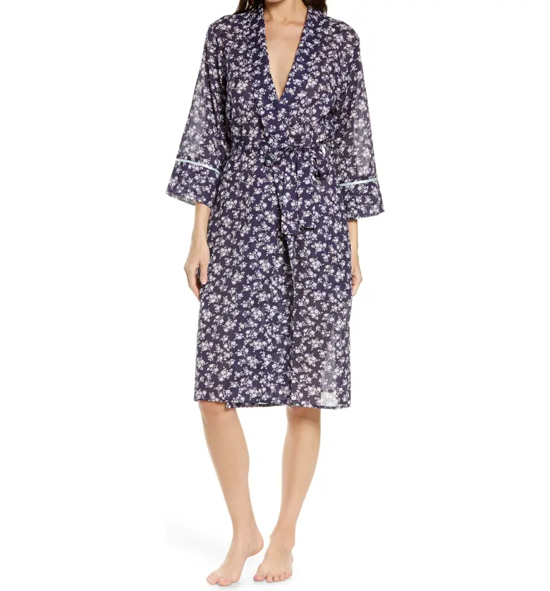 Papinelle Womens Potager Floral Cotton Voile Robe_NAVY