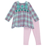 PEEK Embroidered Plaid Blouse with Tassels Pants Set (Infant)