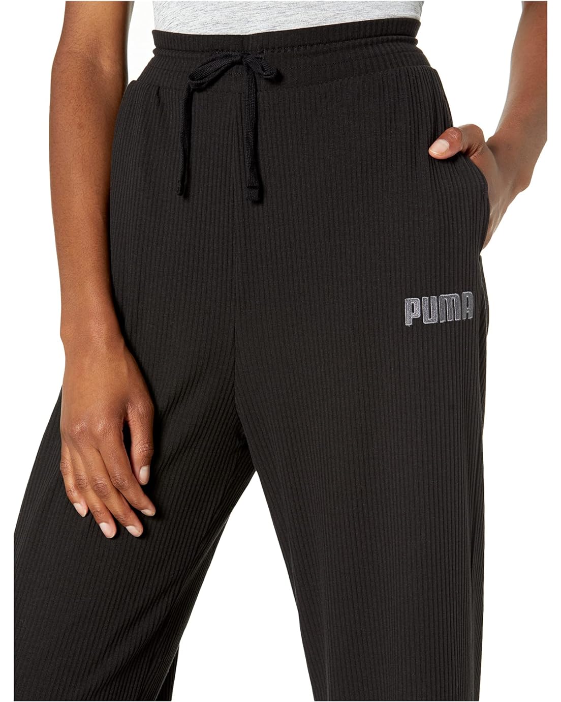 퓨마 PUMA Modern Basics Ribbed Wide Pants