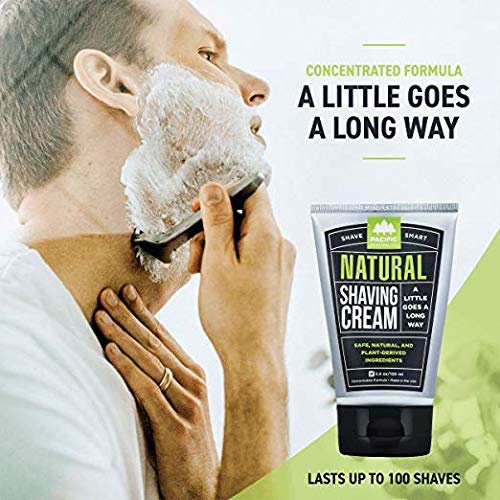  Pacific Shaving Company Natural Shave Cream - with Safe, Natural, and Plant-Derived Ingredients for a Smooth Shave, Softer Skin, Less Irritation, No Animal Testing, TSA Friendly, M