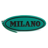 Palm Angels x Missoni Milano Logo Leather Clutch_GREEN BLACK