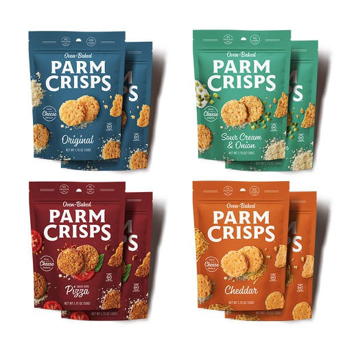  ParmCrisps 8 Count Variety Pack | 1.75oz Original Parmesan, Cheddar, Sour Cream & Onion, Pizza| Keto Gluten Free Snacks, 100% Cheese Crisps, Gluten Free, Sugar Free, Low Carb, Keto