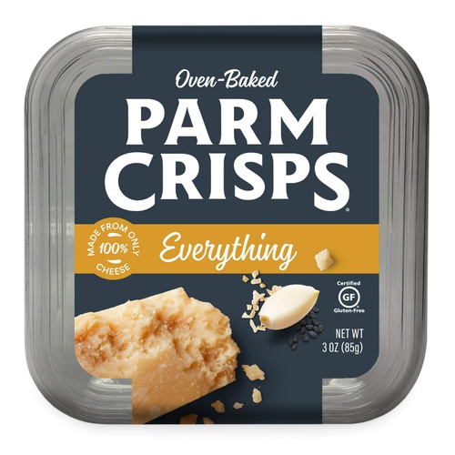  ParmCrisps Everything Parmesan Cheese Crisps, 3 oz (Pack of 4), Keto Gluten Free Snacks, 100% Cheese Crisps, Gluten Free, Sugar Free, Low Carb, High Protein, Keto-Friendly