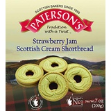 Patersons Strawberry Jam Scottish Cream Shortbread 200g, 7 oz, Made with Fresh Scottish Double Cream & Strawberry Jam Filling, Strawberry Shortbread Cookies, Strawberry Cookies, (P