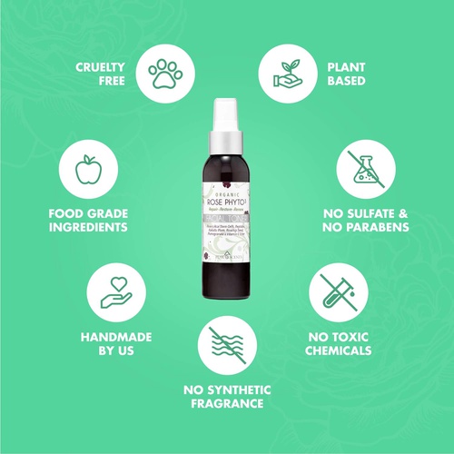  Organic Phyto³ Rose Water Facial Toner Spray, Hydrating Face Toner Spray, Rose Toner for Face, Vegan Fresh Toner, 4 oz. - Peak Scents