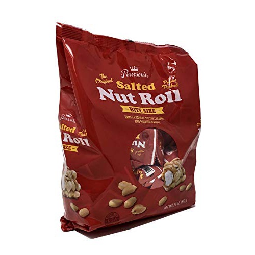  Pearsons Bite-Size Salted Nut Roll | Loaded with Crunchy Roasted Peanuts, Golden Caramel, and Chewy Nougat | 23 oz. Bag containing Bite Size Salted Nut Roll Bars