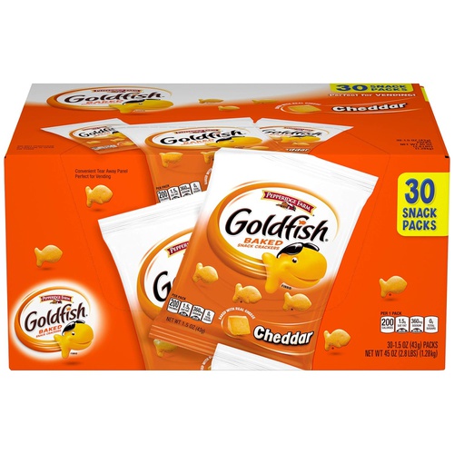  Pepperidge Farm Goldfish Cheddar Crackers, 1.5 oz. Snack Packs, 30-Count Multi-Pack Box