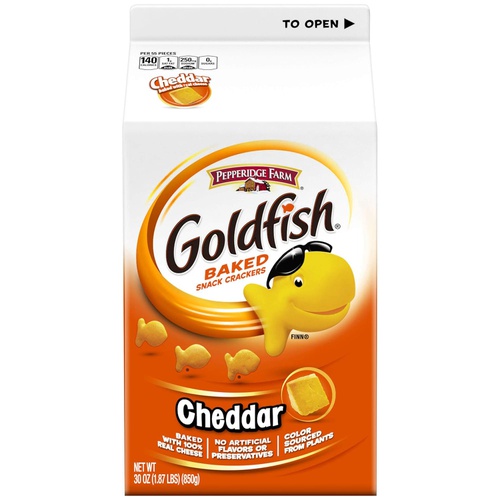  Pepperidge Farm Goldfish Cheddar Crackers, 60 oz. Box, 2-Count 30 oz. Cartons