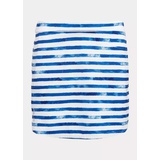 Watercolor-Stripe Four-Way-Stretch Skort