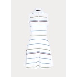 Striped Fit-and-Flare Pique Dress