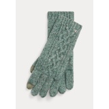 Cable-Knit Wool-Blend Tech Gloves