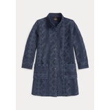 Quilted Indigo Cotton Jersey Duster