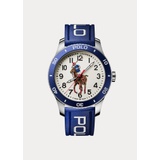 Polo Watch Blue Bezel White Dial