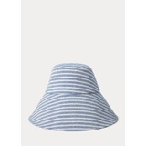 Striped Lace-Up Sunhat