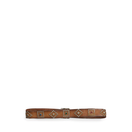 폴로 랄프로렌 Studded Roughout Leather Belt