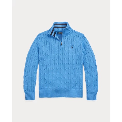 폴로 랄프로렌 Cable-Knit Cotton Quarter-Zip Sweater