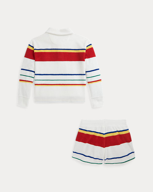 폴로 랄프로렌 Striped Terry Rugby Shirt & Short Set