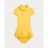 Pleated Mesh Polo Dress & Bloomer