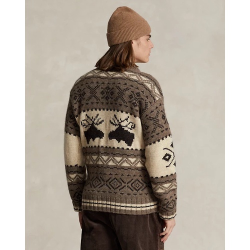 폴로 랄프로렌 Moose-Intarsia Quarter-Zip Sweater