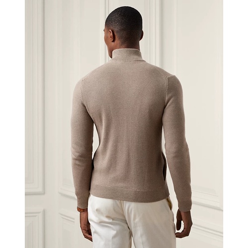 폴로 랄프로렌 Silk-Cotton Full-Zip Sweater