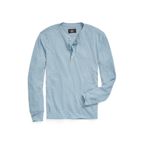 폴로 랄프로렌 Garment-Dyed Waffle-Knit Henley Shirt