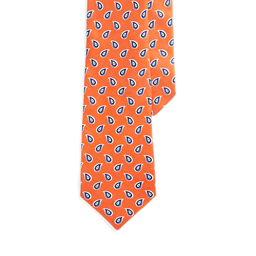 Pine-Print Linen Tie