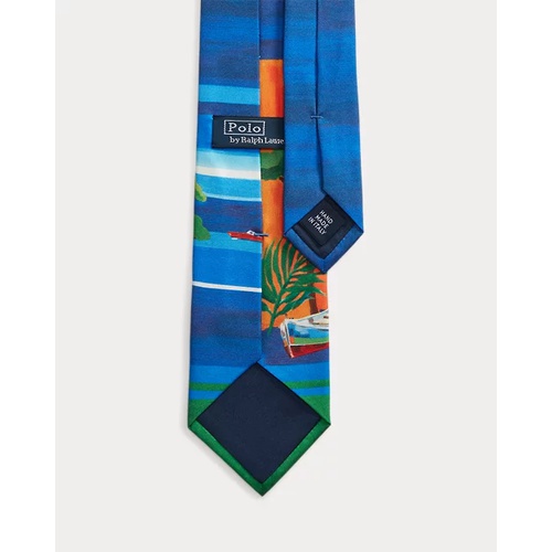 폴로 랄프로렌 Riviera-Print Silk Twill Tie