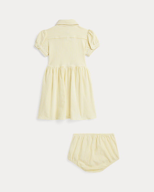 폴로 랄프로렌 Striped Knit Oxford Shirtdress & Bloomer