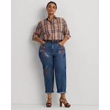 Painted High-Rise Relaxed Cropped Jean