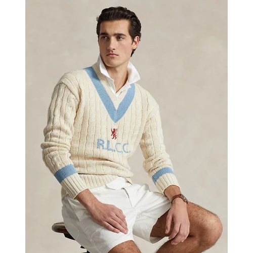 폴로 랄프로렌 Embroidered Cotton-Blend Cricket Sweater