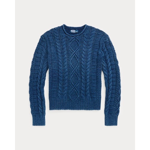 폴로 랄프로렌 Indigo-Dyed Cotton Fisherman's Sweater