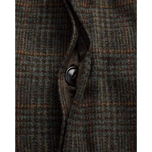 폴로 랄프로렌 Velvet-Collar Plaid Shetland Wool Coat