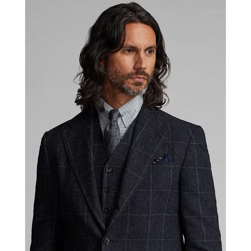 폴로 랄프로렌 Windowpane Linen-Blend Suit Jacket