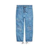Repaired Cotton-Linen Chambray Pant